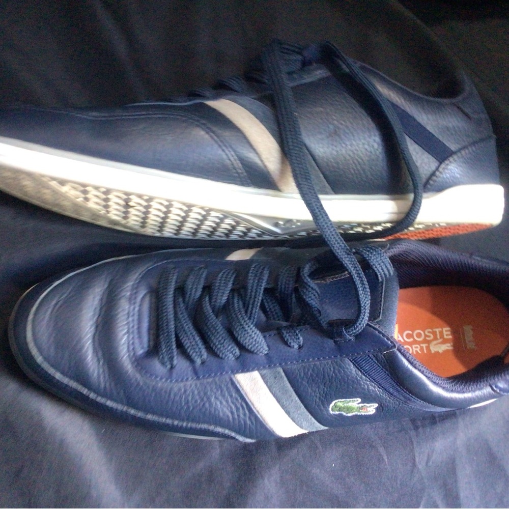 Lacoste sneaker, Blue with gray and white trim